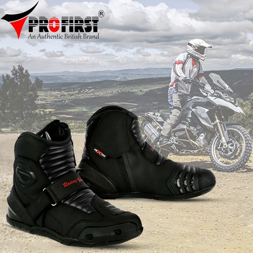 Men motorbike leather boots - motorbike,