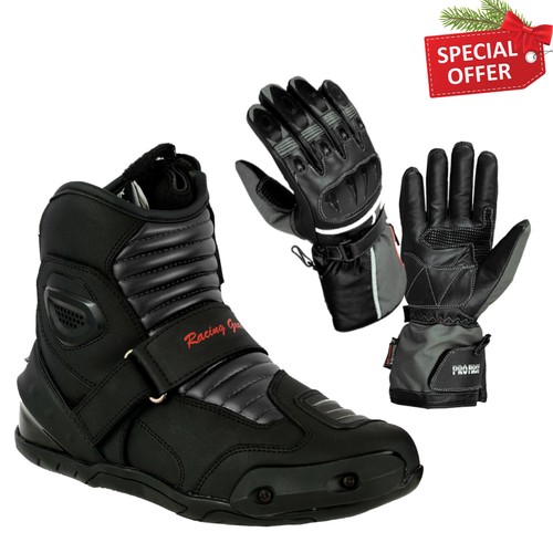 Men motorcycle leather boots - motorcycle,