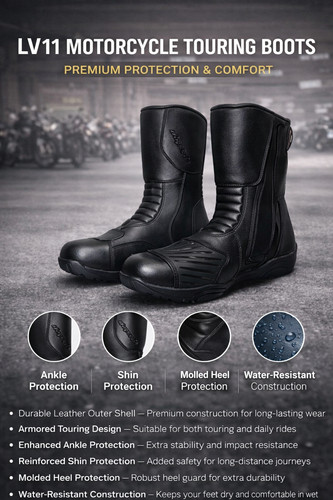 Lv11 motorcycle black leather - lv11,